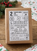 Roblox Santa Delivery Labels Personalised | 10 Xmas Parcel Stickers